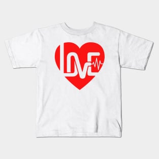 Text Love in form of a Heart Kids T-Shirt